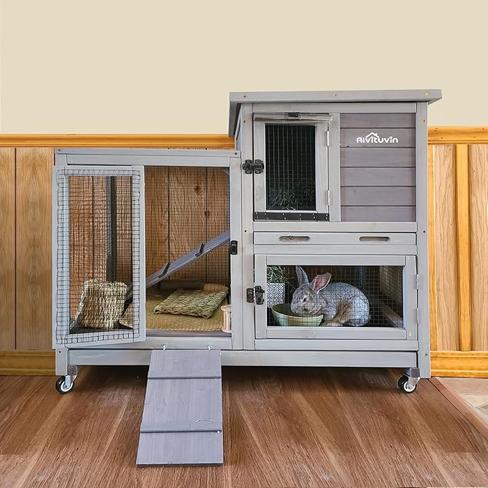 Buy Aivituvin Rabbit Hutch Wooden Bunny Hutch Indoor Outdoor Rabbit
