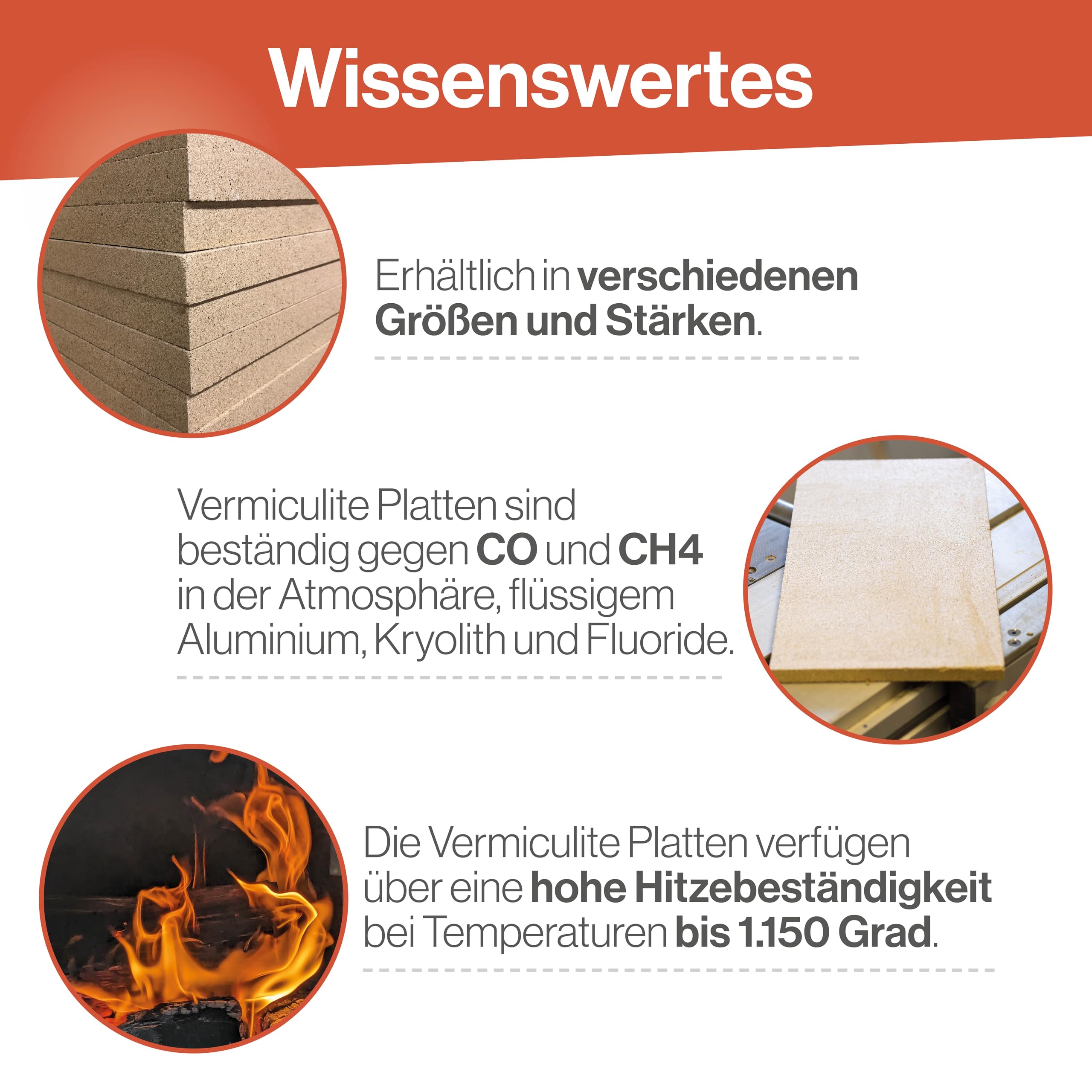 Feuerfest 123 - Vermiculite platen vuurvast - Voor haarden & ovens - Schamotte vervanging vuurhaardplaten - 1.150 °C hittebestendig - Vuurhaardbekleding - Brandbeveiligingsplaat kachel [300x200x25 mm