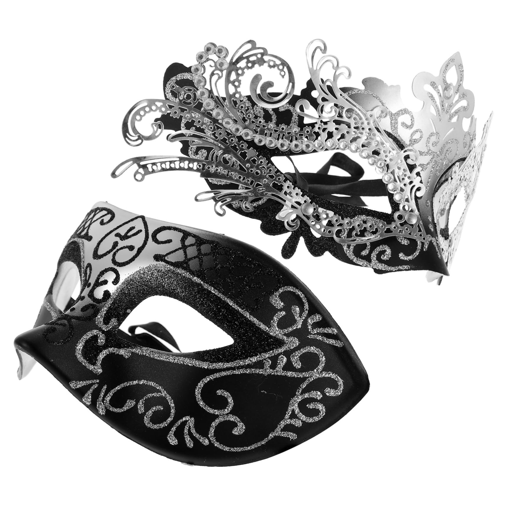 KESYOO 2pcs Halloween Mask Masquerade Props Black Masquerade and Costume Mask Masquerade Eye Cover Full Face Halloween Facemask Mask Cosplay Party Masquerade Masks Plastic