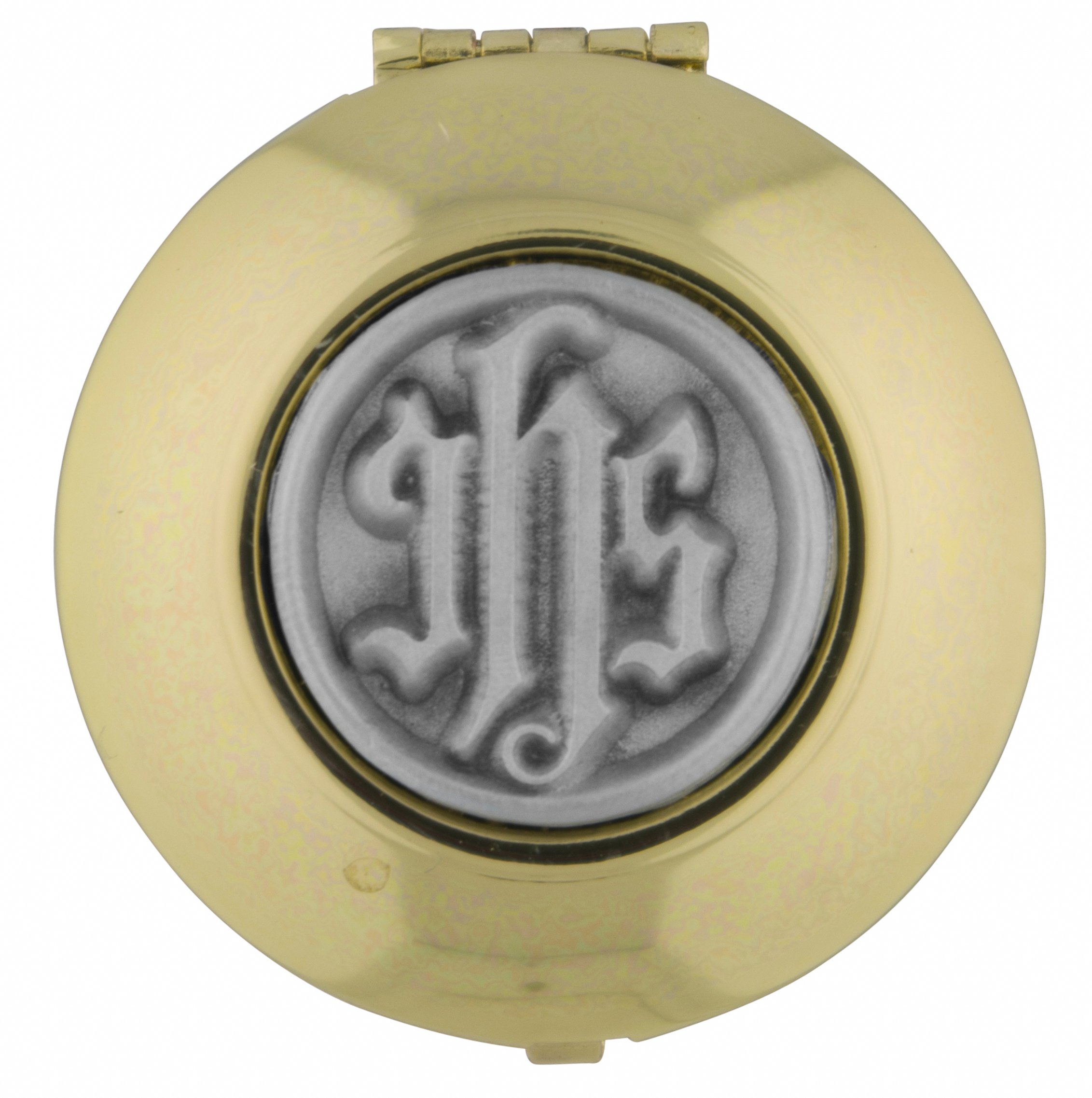 William J. Hirten Gold-Tone PYX with Inlaid Pewter Medal (IHS)