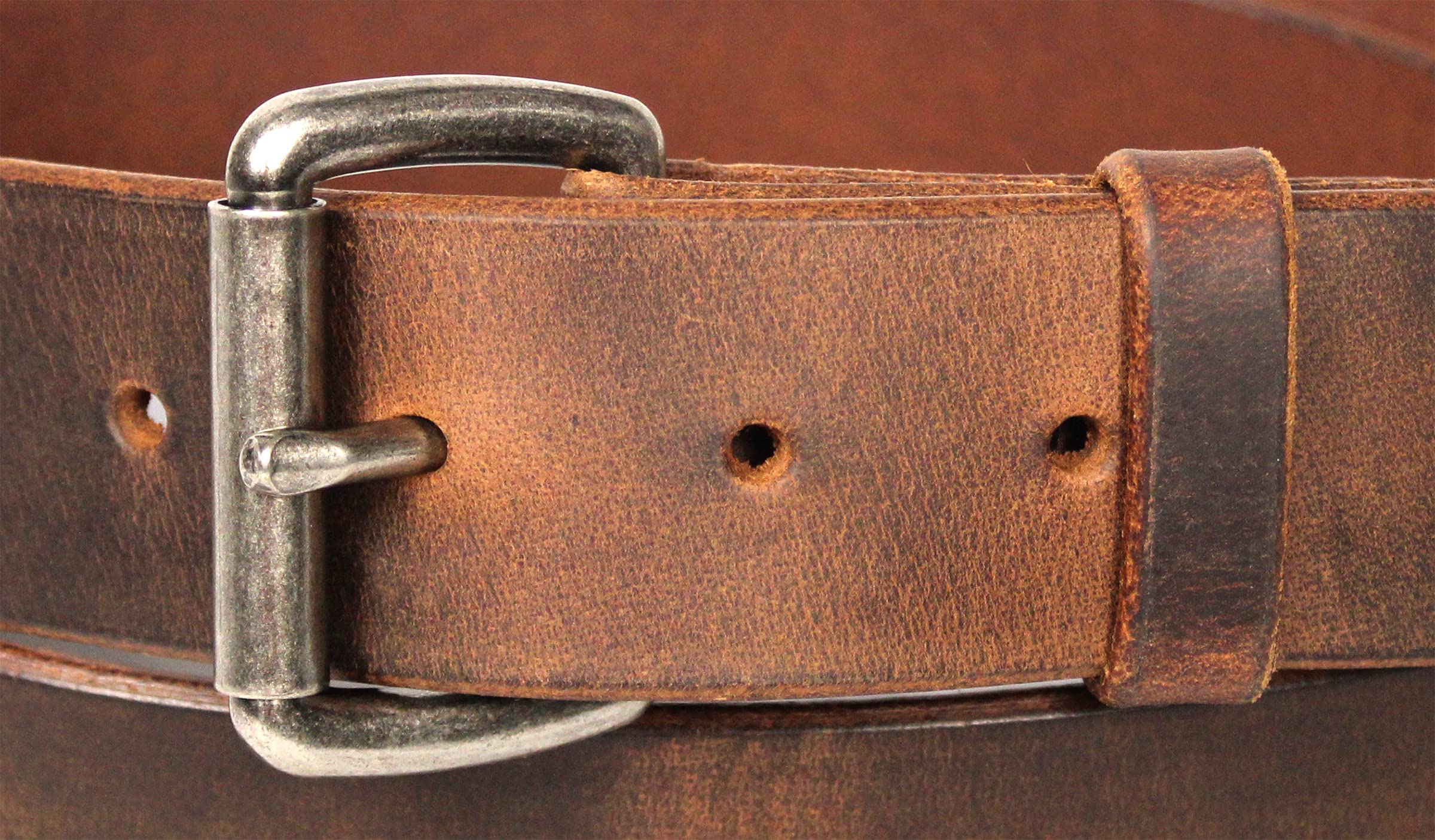 Distressed Leather Work Belt, 1-1/4