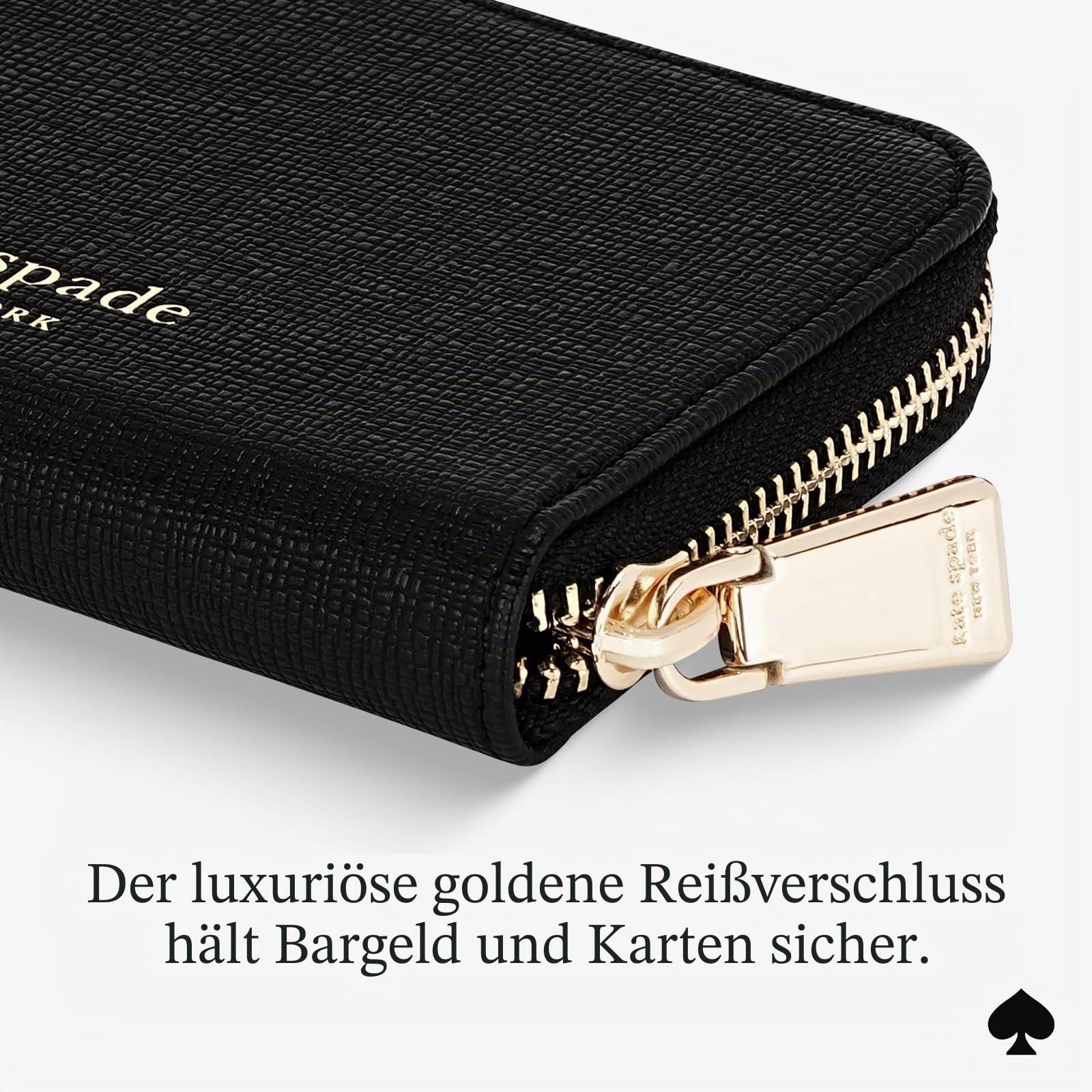Kate Spade New York Devin Zip Magnetic Wallet/Card Holder - Compatible with MagSafe Phones and Cases - Black