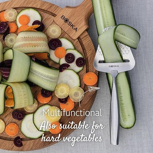 Miniatura 6 de BOSKA Monaco+ Premium - Cortador de queso premiado para queso, cheddar hasta parmesano, patrón acolchado que reduce la resistencia, antiadherente y