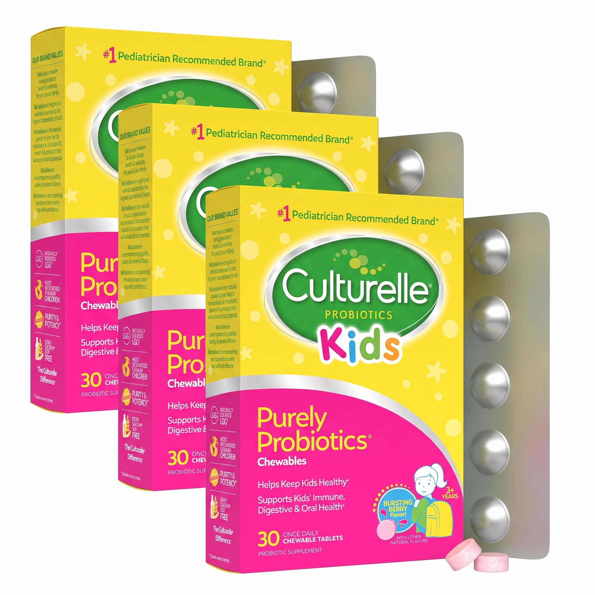Culturelle Daily Chewable Probiotics for Kids Ages 3+, Berry Flavor, 30 Ct — Amazon image 8