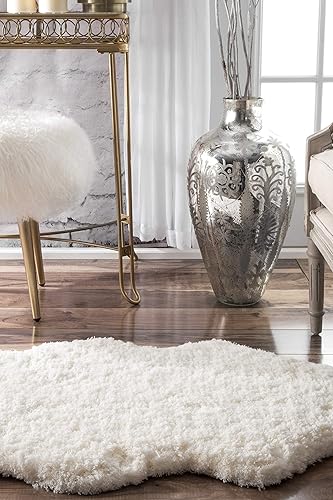Miniatura 2 de nuLOOM Alfombra de pelo largo de piel de oveja doble, 2 pies 6 pulgadas x 8 pies, natural, rectangular, 1.35 pulgadas de grosor