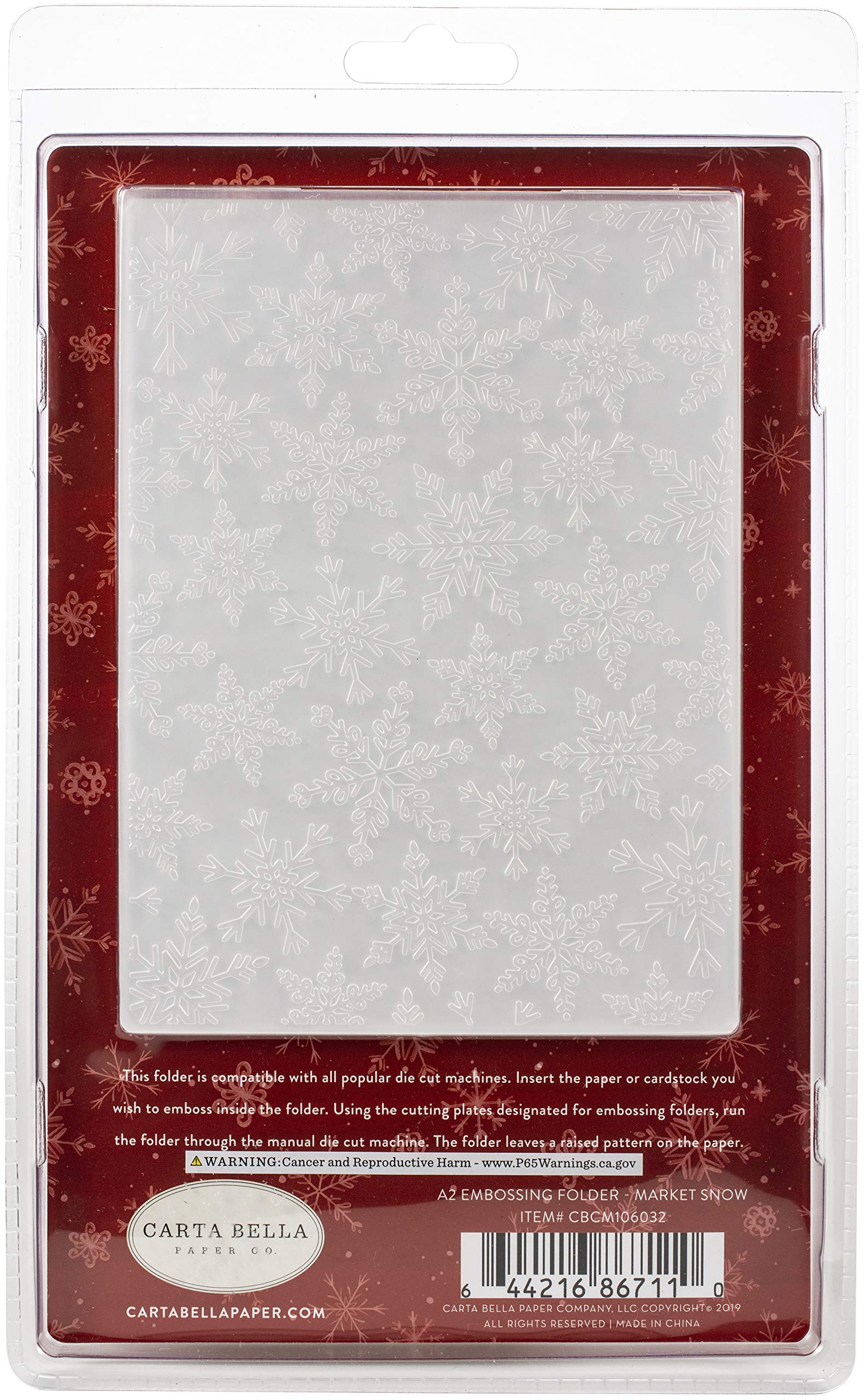 Carta Bella Paper Company embossing folder, red, green, tan, black, white