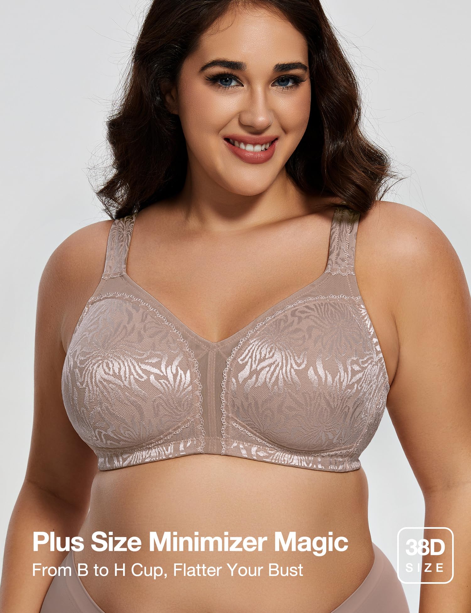 Deyllo Donna Reggiseno Coppa Piena Reggiseno Senza Ferretto Supporto Comodo