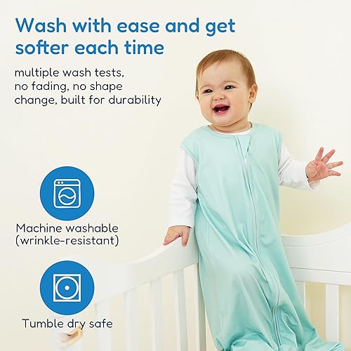 Miniatura 10 de TotAha Buttery Soft - Saco de dormir para niños pequeños, 2T-4T, ligero, transpirable, con cremalleras seguras de 2 vías