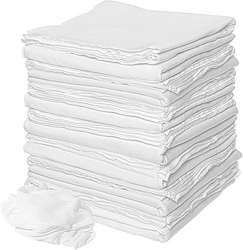 Trapos sin pelusas, 100% algodón para limpieza, material de camiseta de tela suave para hierro fundido, teñido de madera, trapos de polvo, pulido de