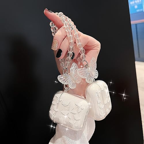 Miniatura 6 de Funda compatible con Airpods de 2 y 1 generación, funda protectora con llavero, accesorios de Airpods para funda de carga de AirPods 2 y 1 (flor