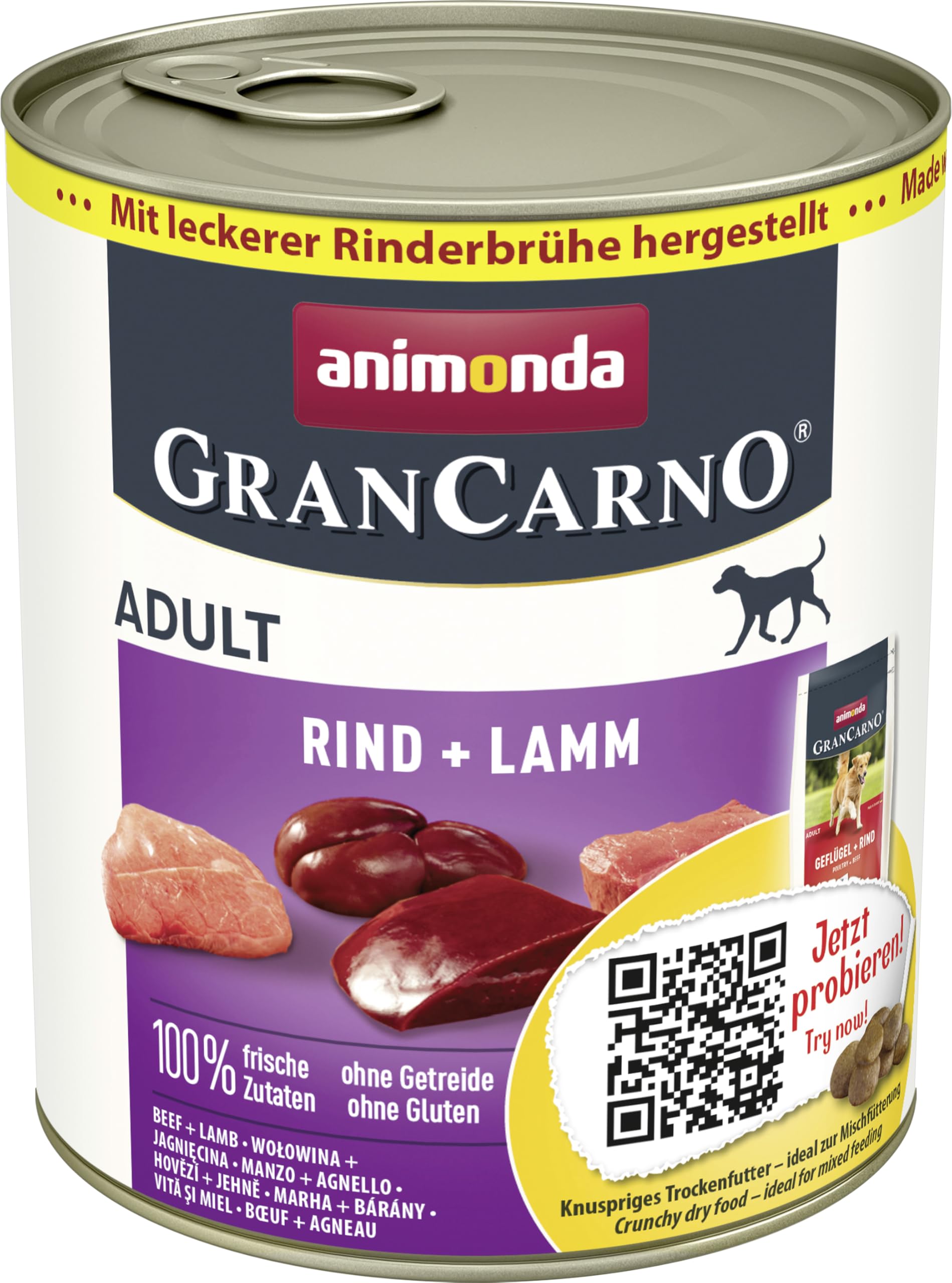 animonda GranCarno Wet Food for Adult Dogs, Various Varieties, 6 x 400 g