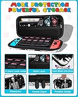 Vista 4 de 9in1 Skull Skeleton Switch Oled Case for Nintendo Switch Oled Carrying Cases Boy Hard Protective Cover Dockable Skin+Thumb Grips+Game