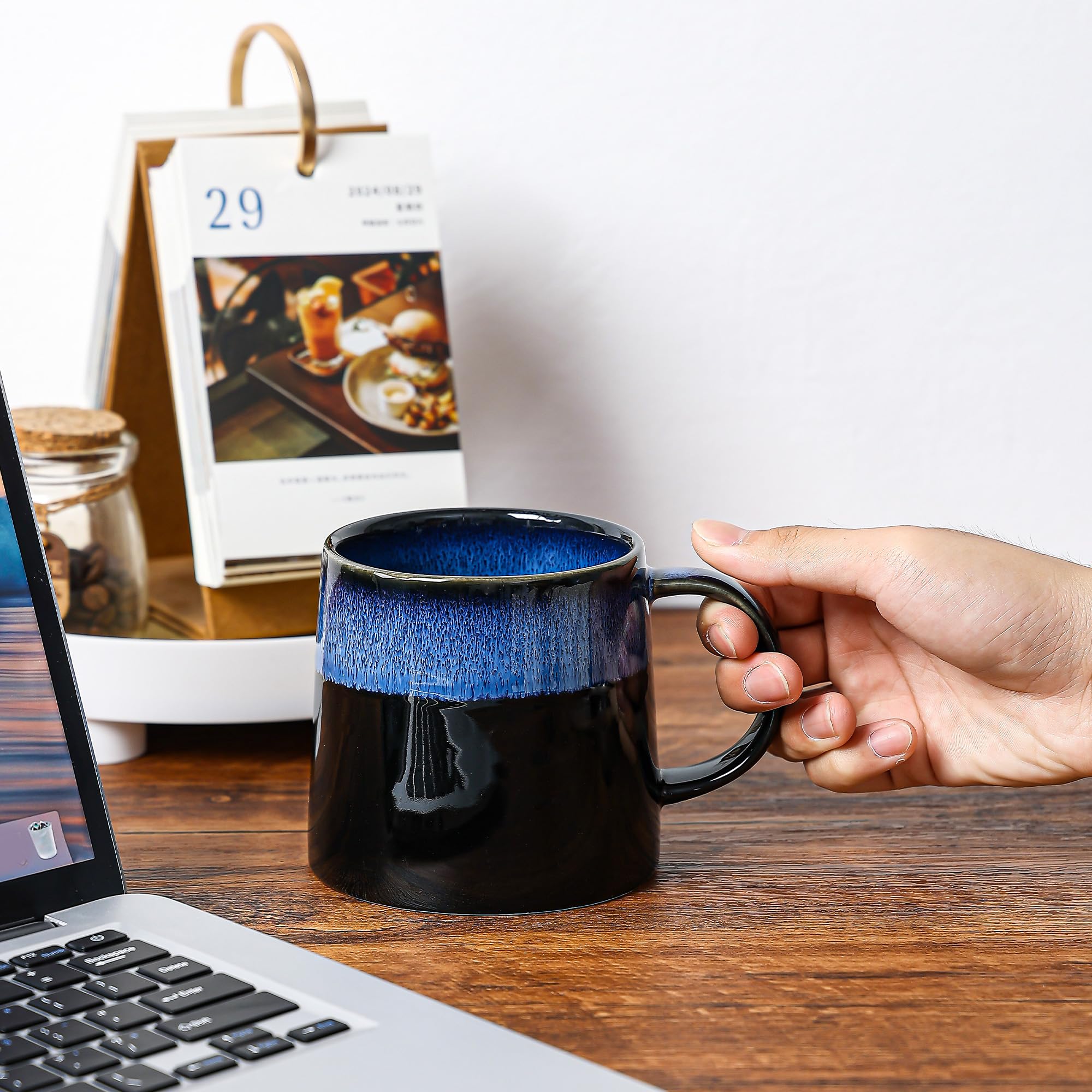 Amazon.com: Garnome Large Ceramic Coffee Mugs, 20 oz Handmade Pottery Mug,  Big Tea Cups with Handle for Office and Home, Dishwasher and Microwave Safe  (Sky Blue) : Home & Kitchen