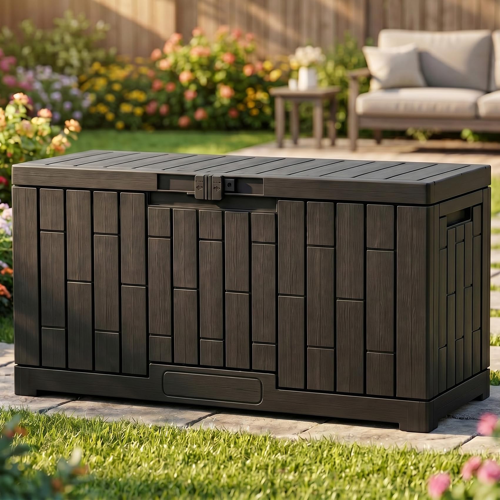 YITAHOME 80 Gallon Resin Deck Box - Outdoor Storage -13