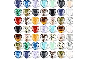 72 Pack Heart Shaped Crystal Stones for Healing, Meditation, and Decoration