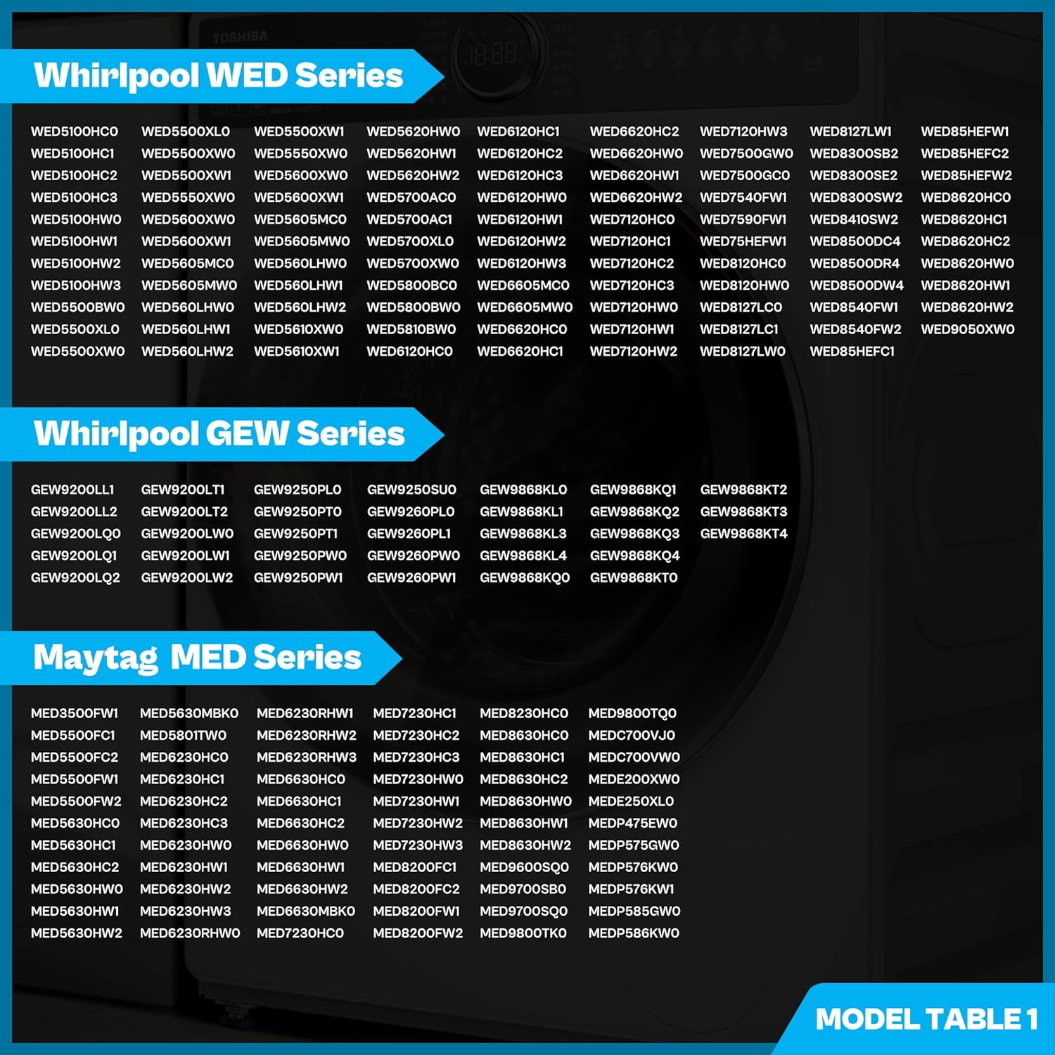 WED8500DC4 WED5620HW1 WED5620HW2 WED5100HW2 MED5630HW1 WED6620HC1 WED5100HC1 WED6120HW1 MEDB835DW4 GEW9250PW1 WED5100HW1 WED5500BW0 Dryer Heating Element with Thermal Fuse for Maytag Whirlpool