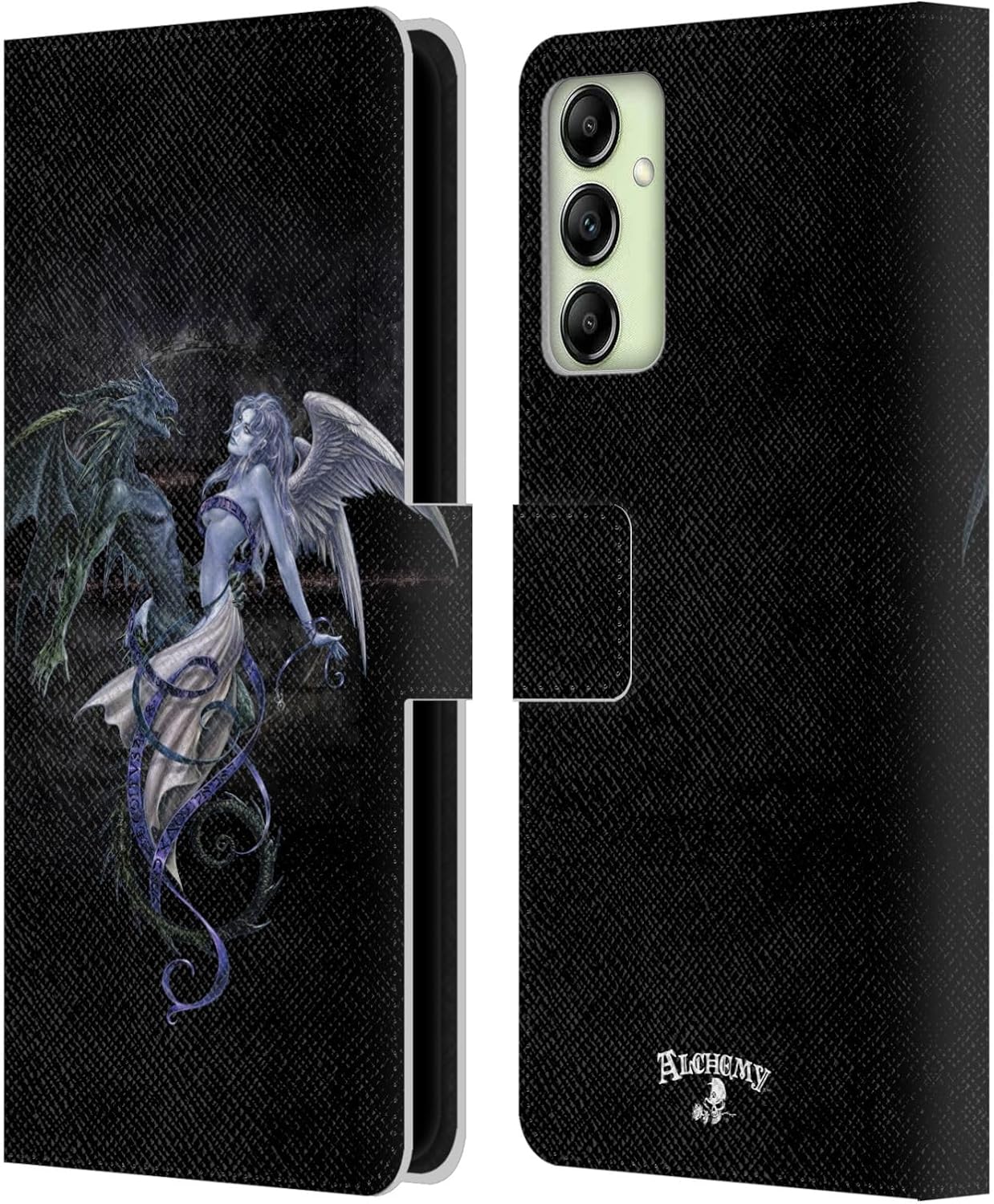 Head Case Designs Officially Licensed Alchemy Gothic Draco Rosa Dragon Leather Wallet Case Compatible with Samsung Galaxy A14 5G