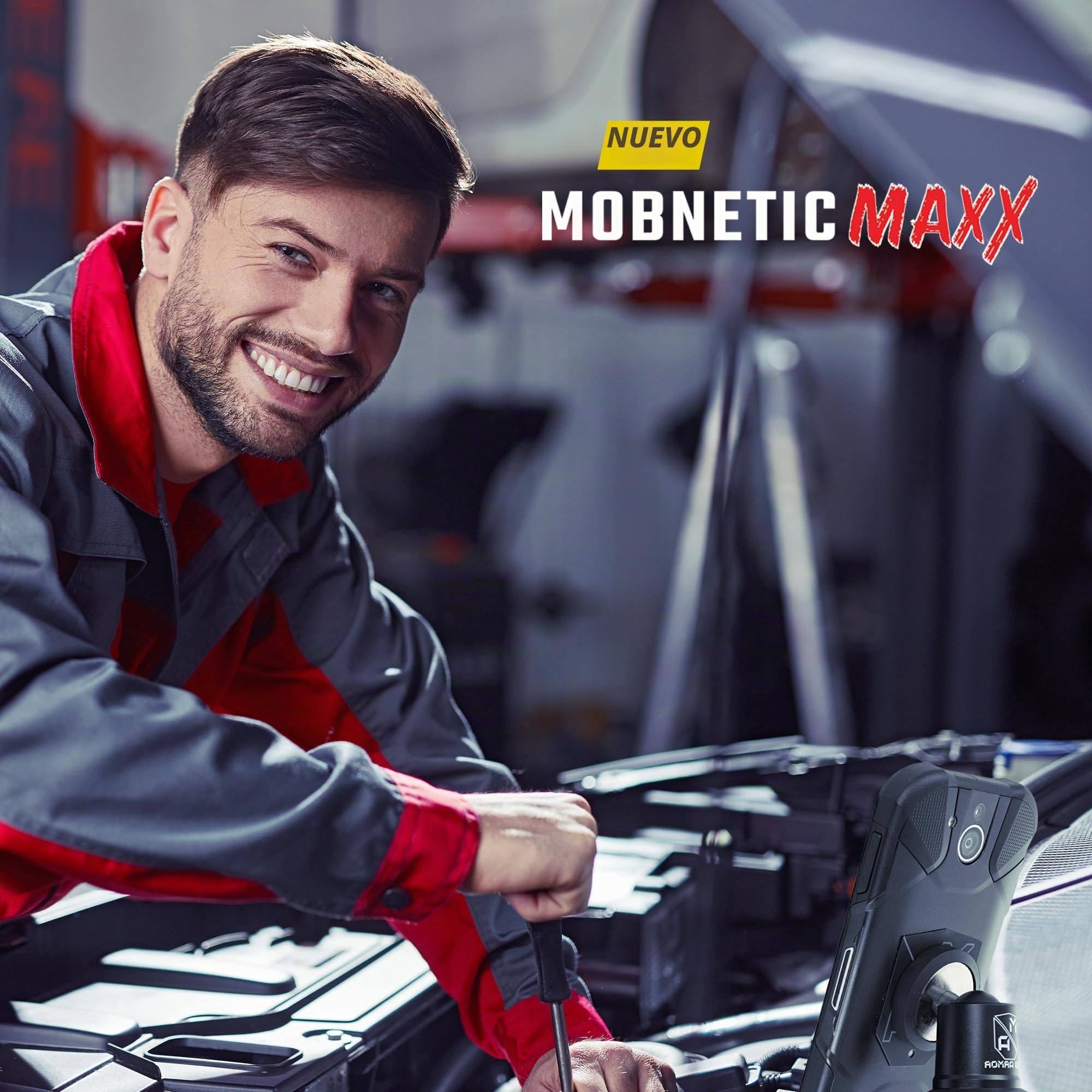 Mob Armor MobNetic Maxx - Soporte magnético montado en Estados Unidos para coche, soporte magnético para teléfono, inclinación de 90 grados, rotación de 360 grados, metal de aluminio, compatible con
