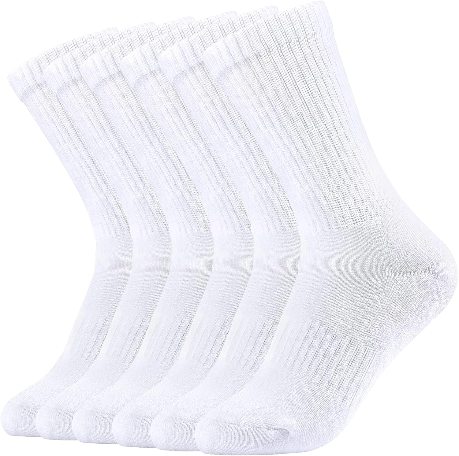 Crew Socks Women Athletic Socks Men Cushioned Running Socks 6 Pairs Cotton Dress Work Sports Socks 4-10