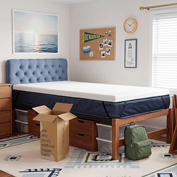ViscoSoft Active Cooling 4 Inch Twin XL Size Memory Foam Mattress Topper for Cooler Sleep - Copper-Infused Mattress Pad with Straps - Firm Bed Topper with Washable Cover