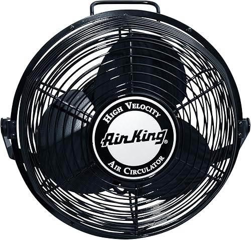 Air King 9312 Ventilador de pared de acero con recubrimiento en polvo color negro