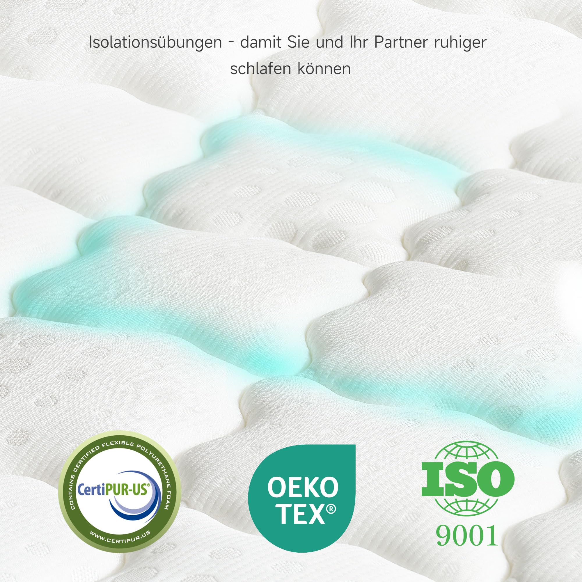 Z-hom Matratze 120x200, Höhe 26cm 7-Zonen Federkernmatratze Orthopädische Taschenfederkernmatratze mit Hochwertigem Komfortschaum/Härtegrad H2&H3/Rückenentlastende/Öko-Tex Zertifiziert