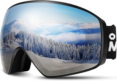 OutdoorMaster Gafas de esquí Horizon - Gafas de snowboard con lente magnética intercambiable, sin marco