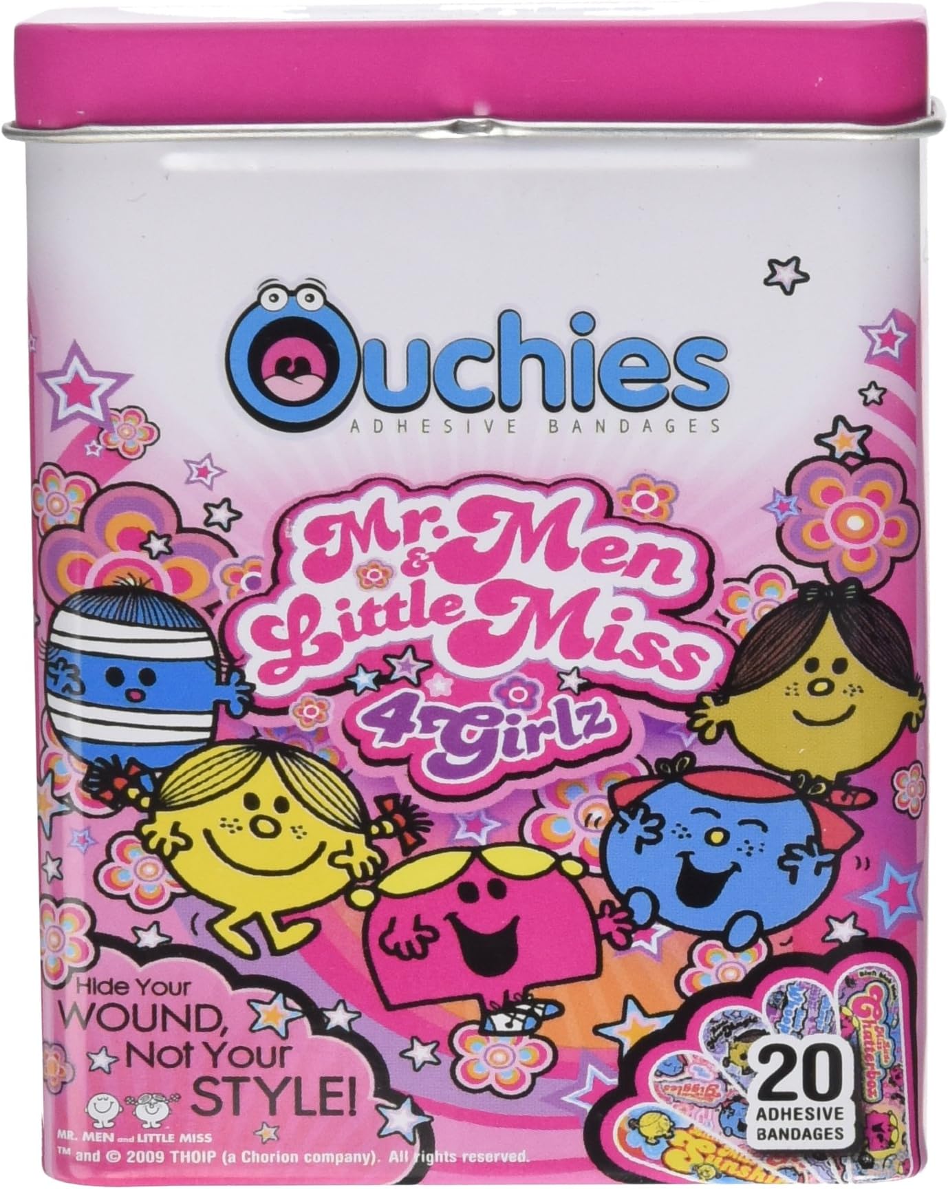 Mr. Men and Little Miss Girls Adhesive Bandages, 20 Count