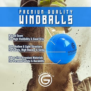 Premium Windball Soft Cricket Ball | Durable, Embossed Seam, True Bounce & Swing | Wind Ball Cricket Balls for Outdoor & Indoor Practice, Coaching, Garden & Beach Games