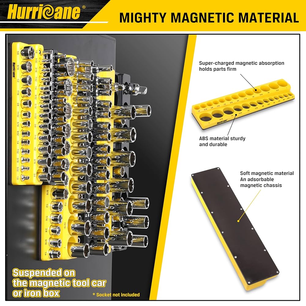 トマリ　トリガー HURRICANE Magnetic Socket Organizer Set, 6 Piece Socket