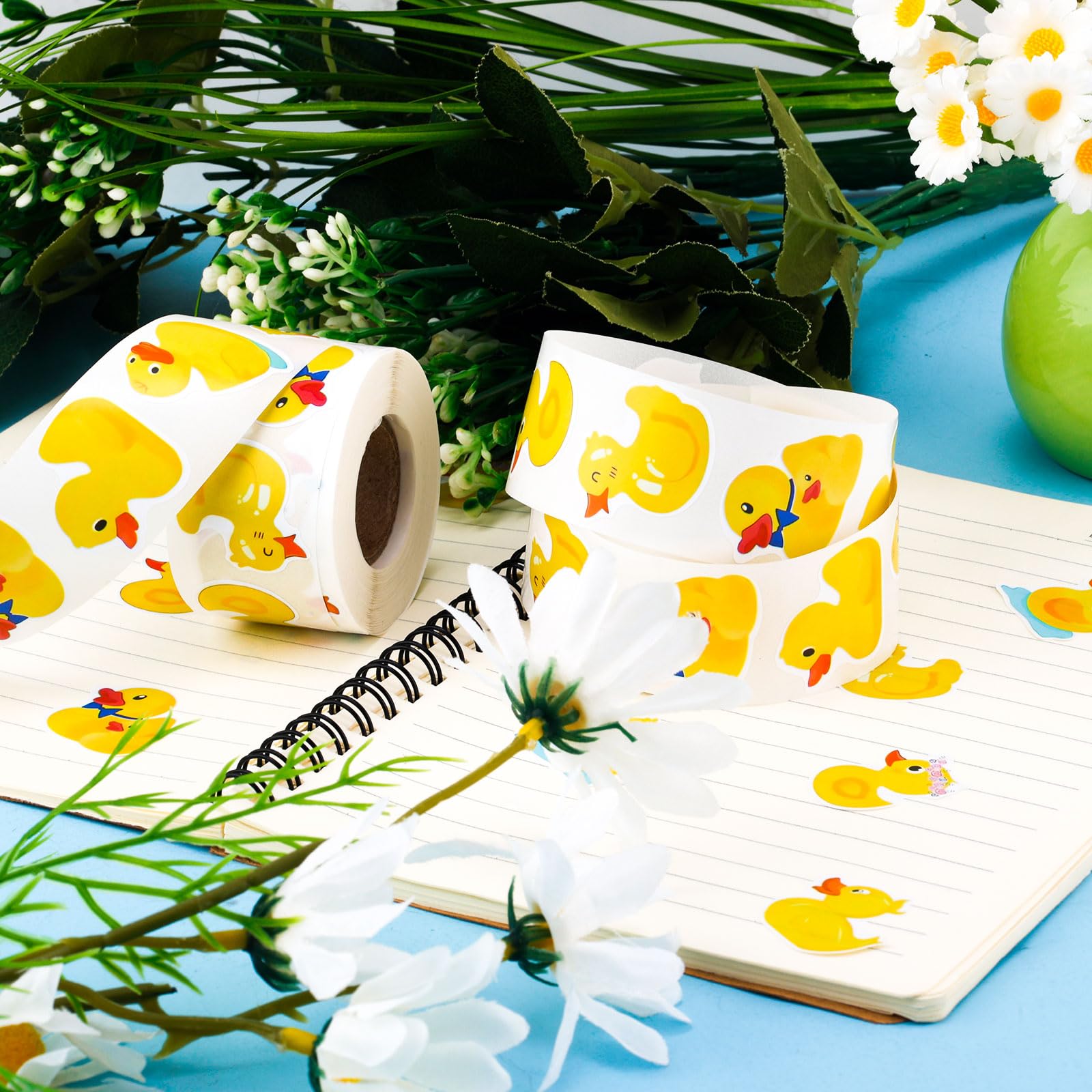 Lot de 50 autocollants pour enfants - Mignon - Petit canard jaune - Pour garçons et filles - En vinyle imperméable - Pour scrapbooking, skateboard, ordinateur portable, valise, casque, moto, voiture
