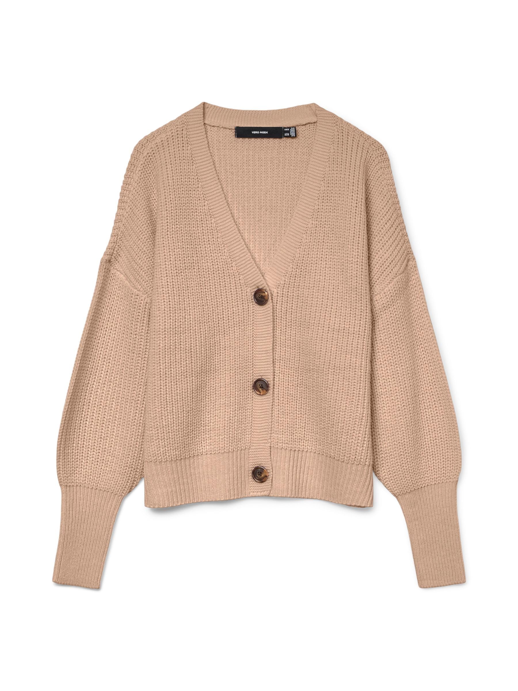 Vero Moda Women's Moon Rock Vmlea Ls V-Neck Cuff Noos Cardigan Sweater, M Uk