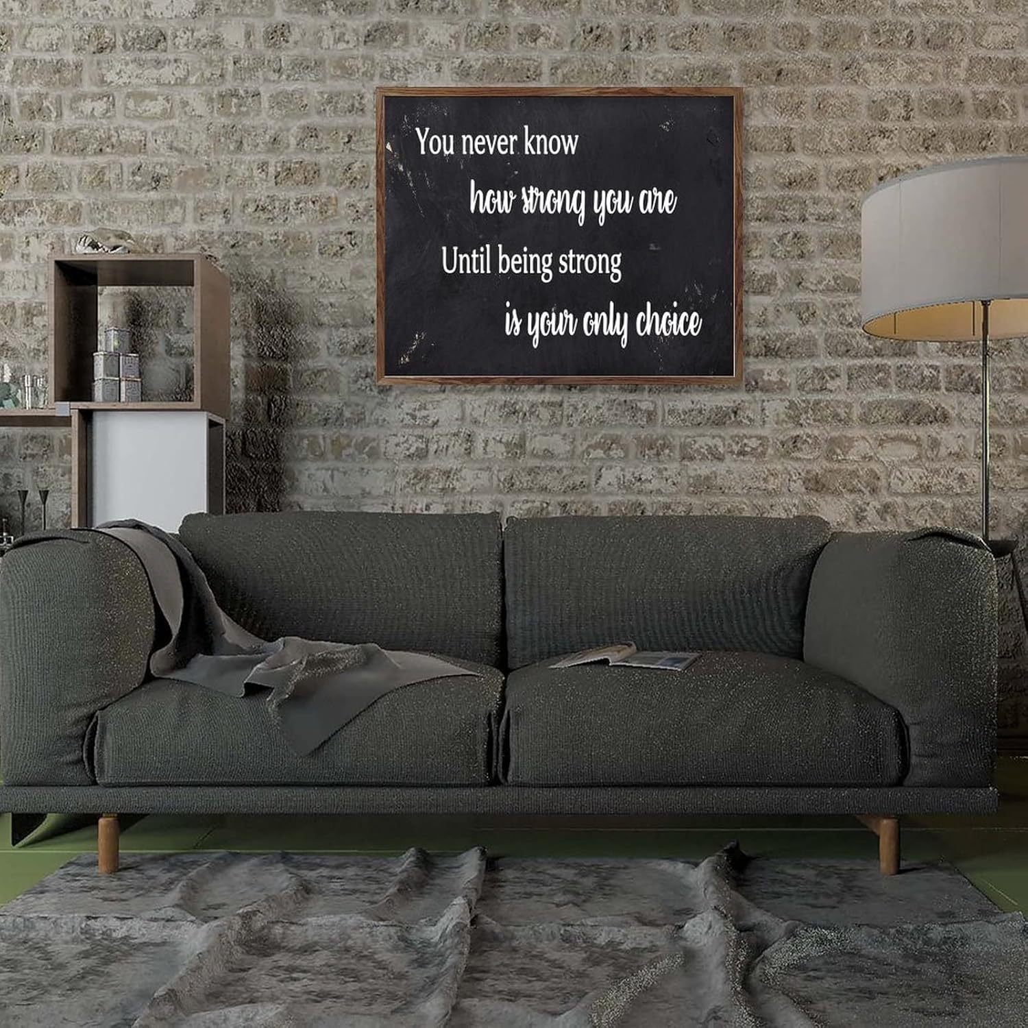 Framed Wood Sign You Never Know How Strong You are Sign Until Being Strong is Your Only Choice Inspirational Quote Wood Plaque Personalized Name Sign Rustic Wall Art 16x20 Inch