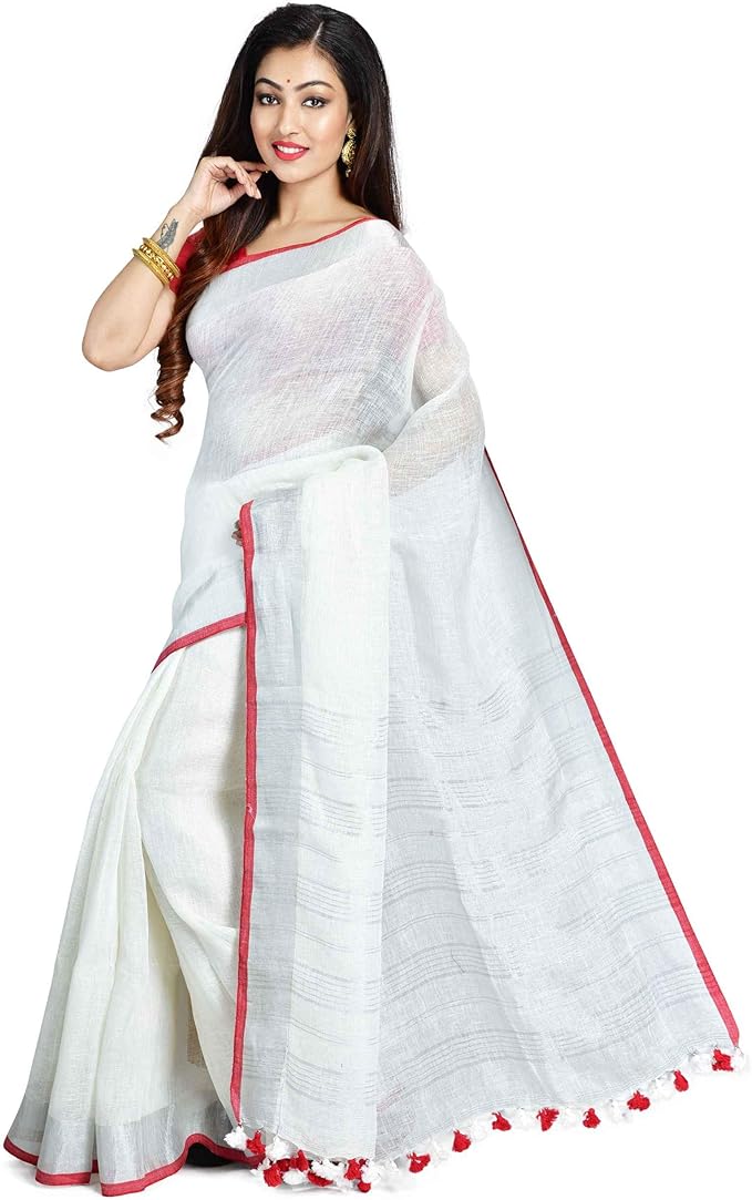 Linen cotton sarees amazon Clearance