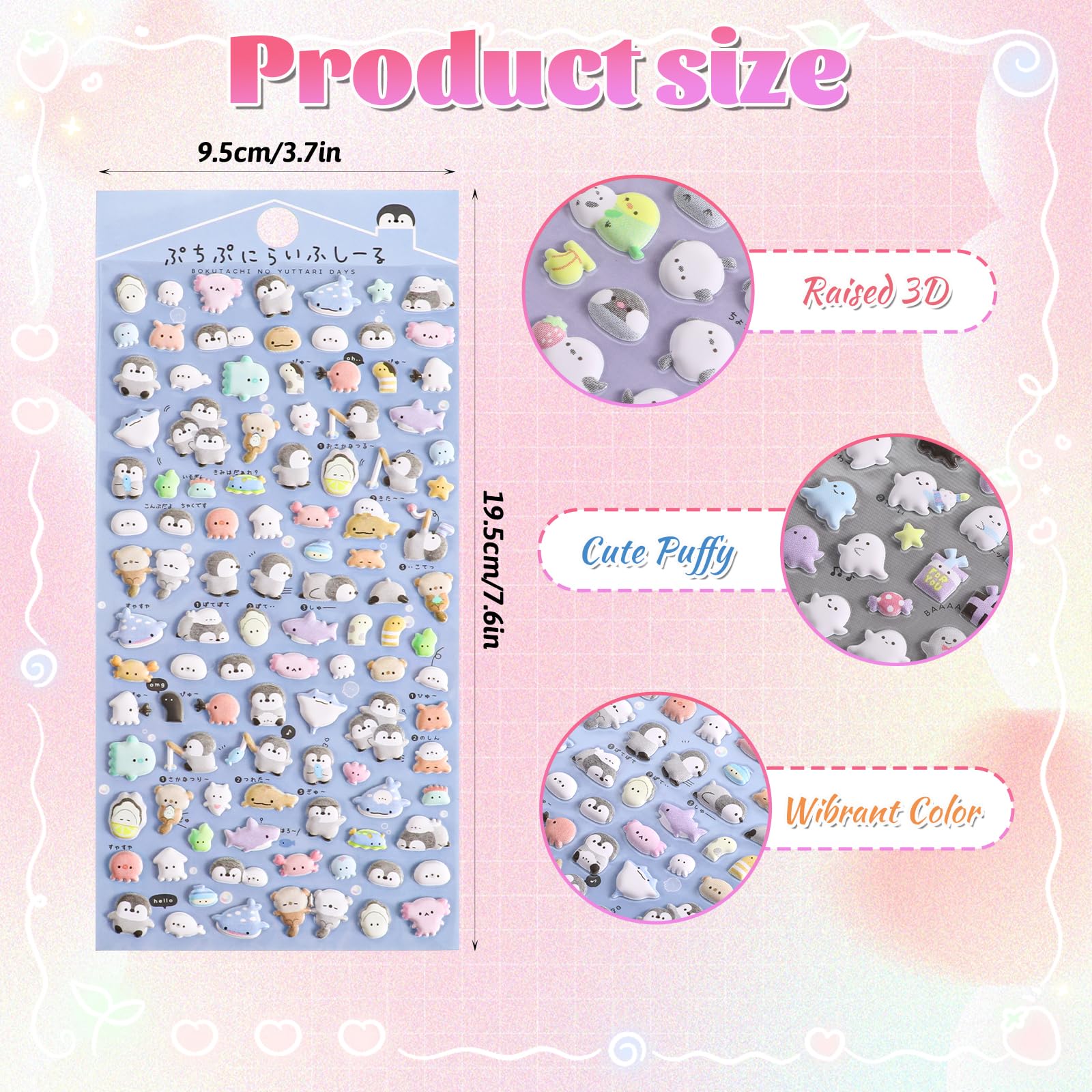 Cute Puffy Stickers for Kids 600+ - Image 2