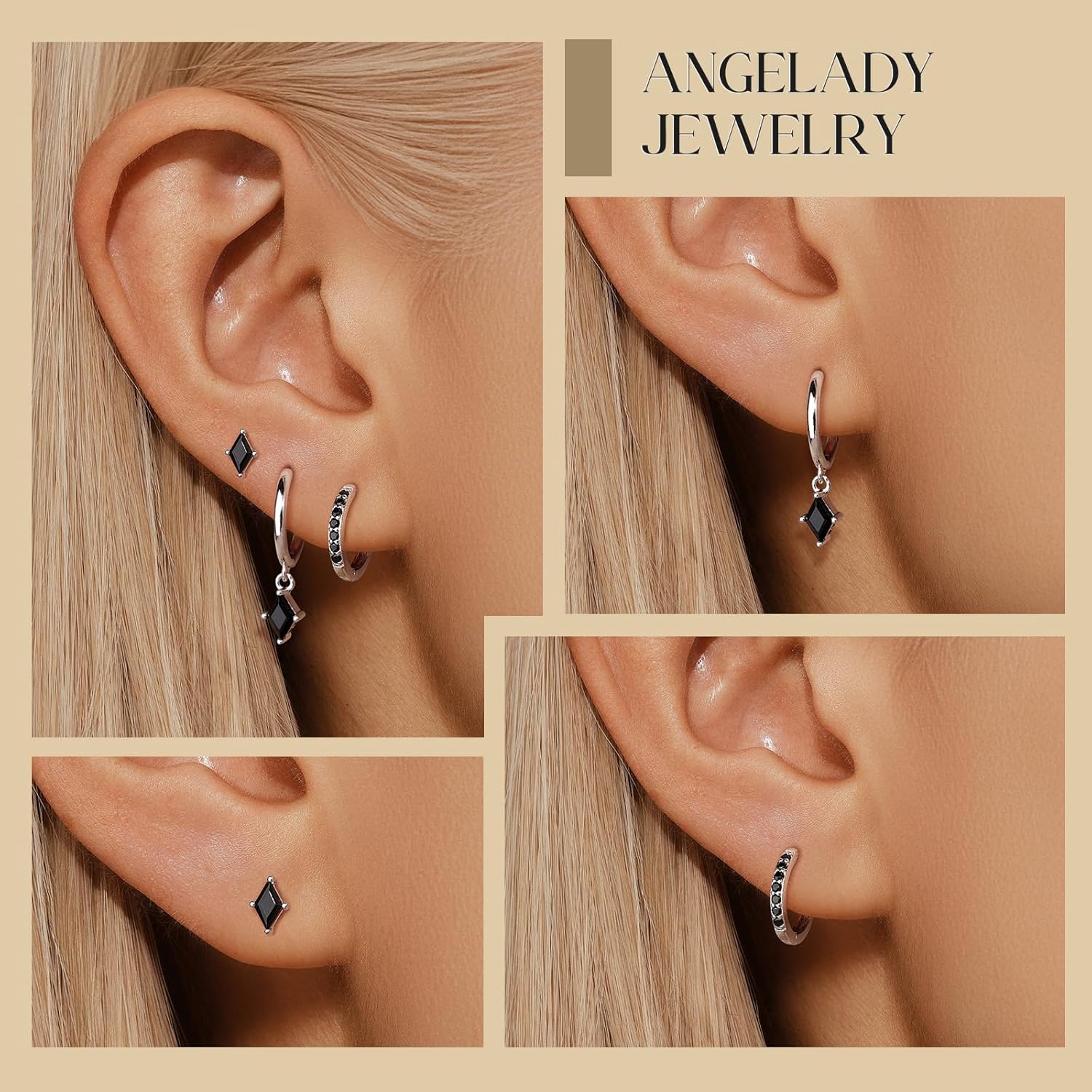 Angelady Gold Hoop Earrings Set for Women, Dainty 14K Gold Plated Huggies Earring, Sterling Silver Hypoallergenic Cartilage Earrings, Trendy Earring Stacks for Multiple Piercing Jewelry Gift(3 Pairs) - Image 6