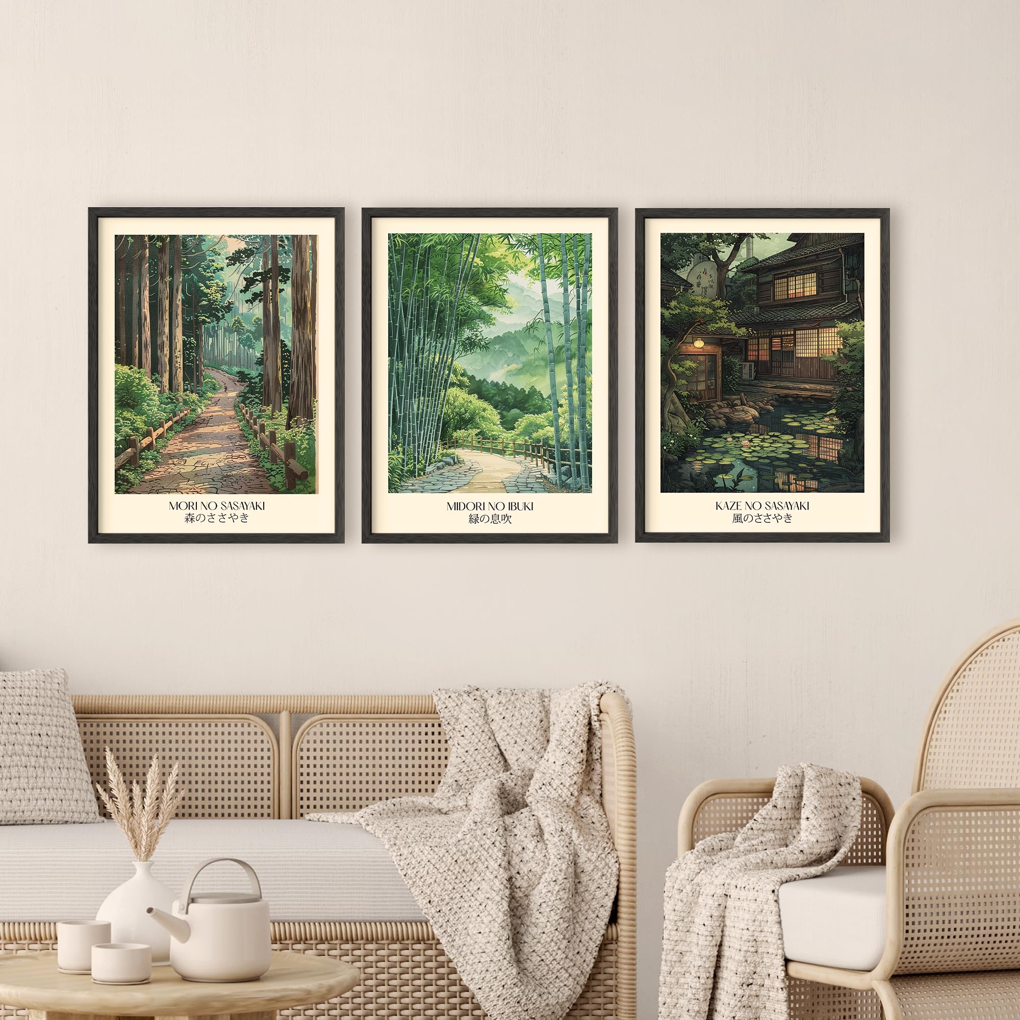木版画『Beautiful day 』 Arts & Crafts Style Landscape Art Posters: Museum Quality Prints