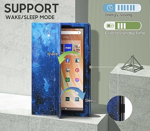 Miniatura 6 de MoKo - Funda para tablet Kindle Fire HD 10 y 10 Plus (11. generación, versión 2021), diseño delgado y plegable con función de encendido y apagado