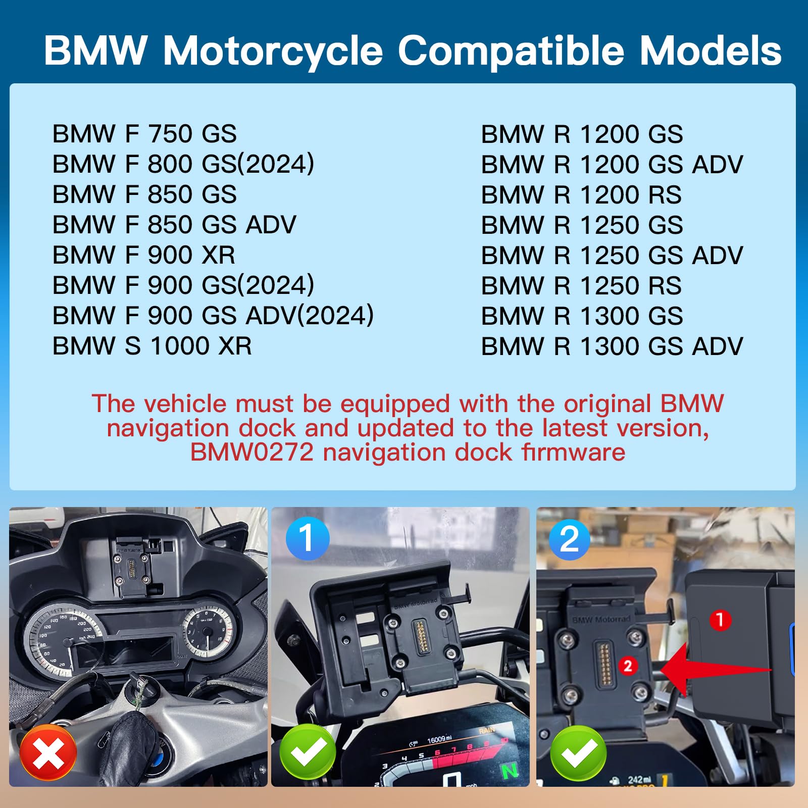 CARABC DB601 for BMW Motorcycles Touchscreen,Plug & Play Smart
