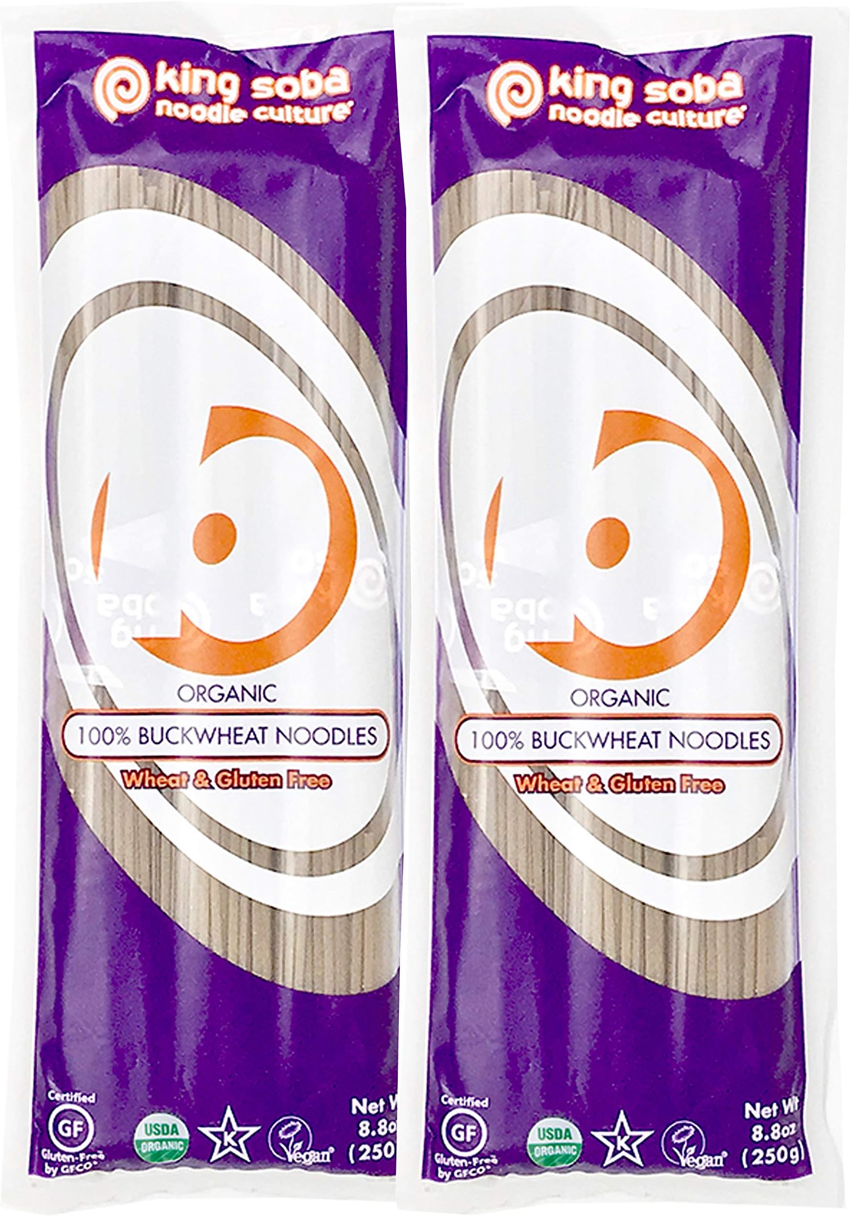 King Soba Org 100% Buckwheat Noodles 250g - 2 Pack