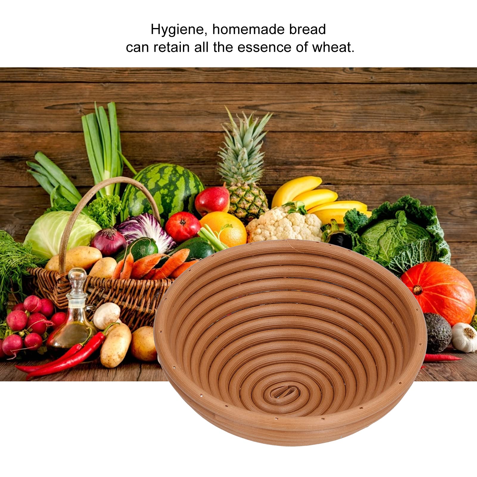 Proofing Basket, Washable Bread Fermentation Basket Innovative Shape Baking for Kitchen Home Bakery(round-brown)