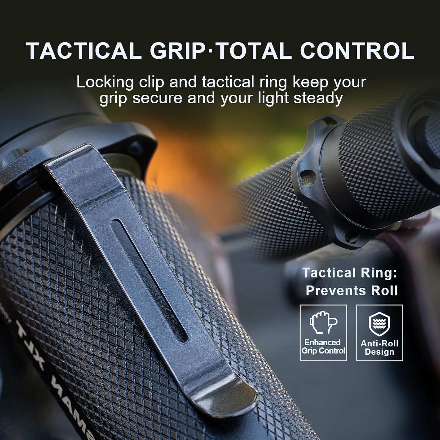 POWERTAC Huntsman-XLT LED Light - Rechargeable LED Flashlight Long Throw Spotlight Tactical Flashlights Super Bright Flashlight Flash Light EDC Gear Flashlights High Lumens Camping Supplies 1200 Lumen