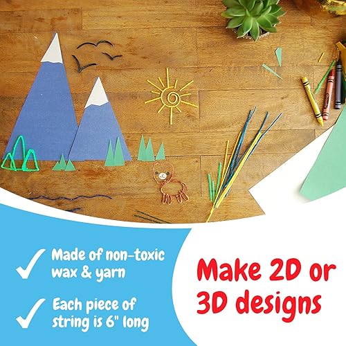 Miniatura 3 de IMPRESA Paquete de 20 bolsas de cuerda de mono para fiestas, 10 piezas por bolsa con 5 colores, hilo de cera flexible y pegajoso, palos de cera de 6