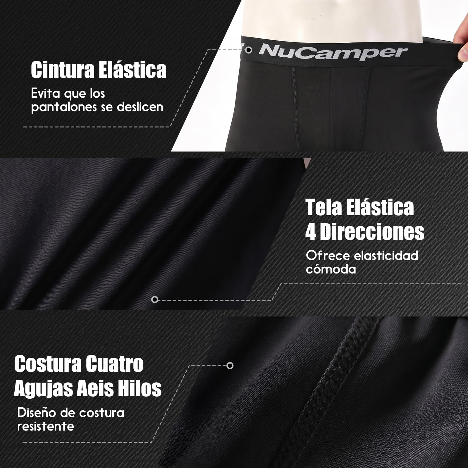 NuCamper Pantalones Cortos de Compresión para Niños Transpirable Deportivo Ropa Interior Fútbol Rugby Running Ciclismo