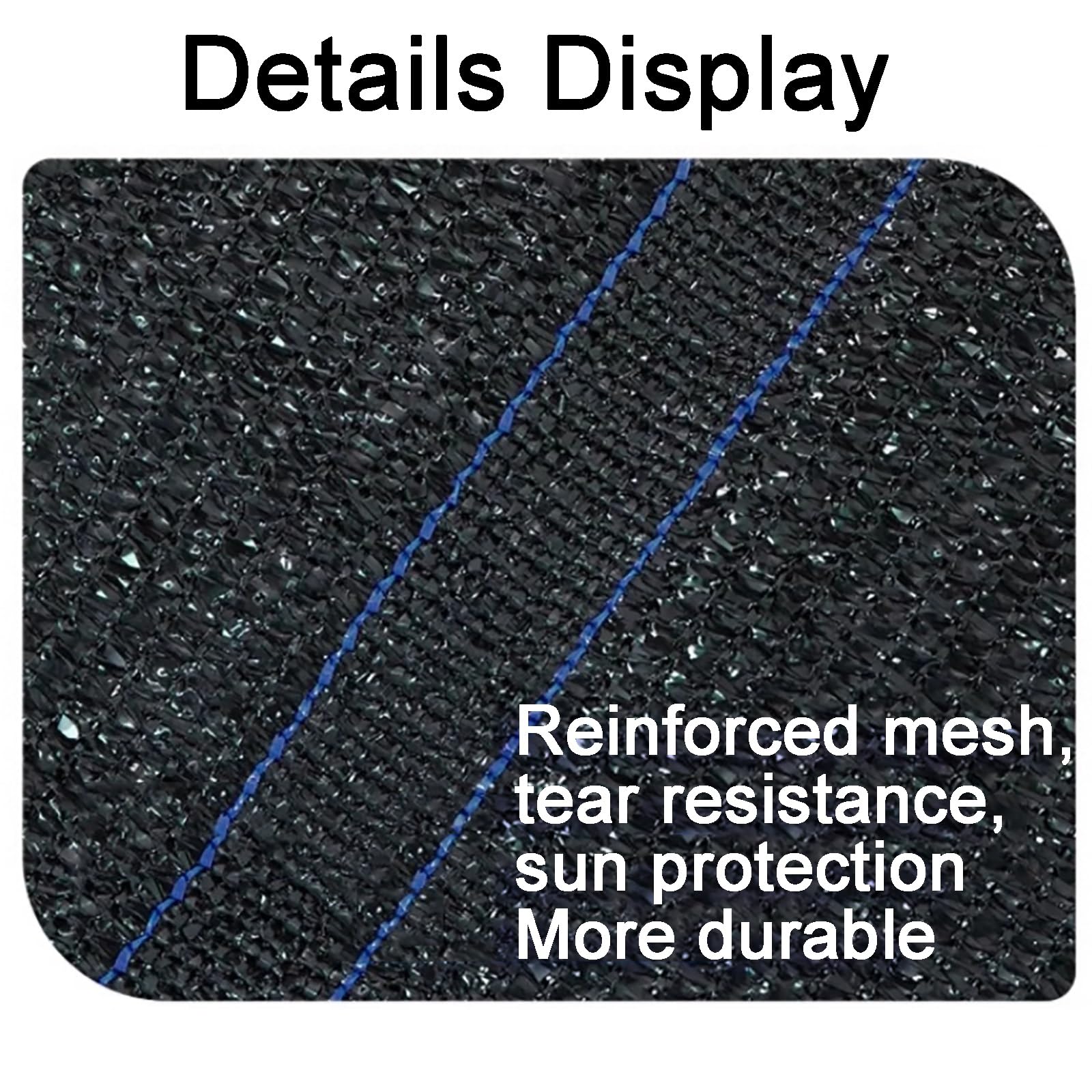 Lona de malla con protección UV al 99 % con ojales, cubierta duradera para plantas, patio, jardín, invernadero, coche, granero, caseta, color negro (2 x 1 m x 3 pies)
