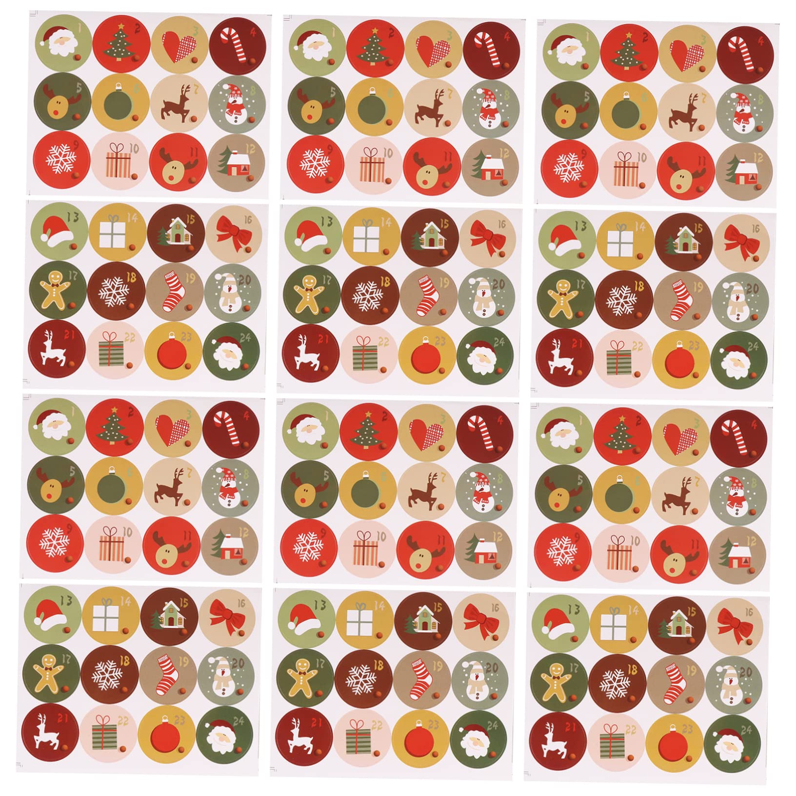 SHINEOFI 60fogli Adesivi Natalizi Per Confezioni Etichette Decorative Per Sacchetti Confezioni Festivi Renne Per e Decorazioni