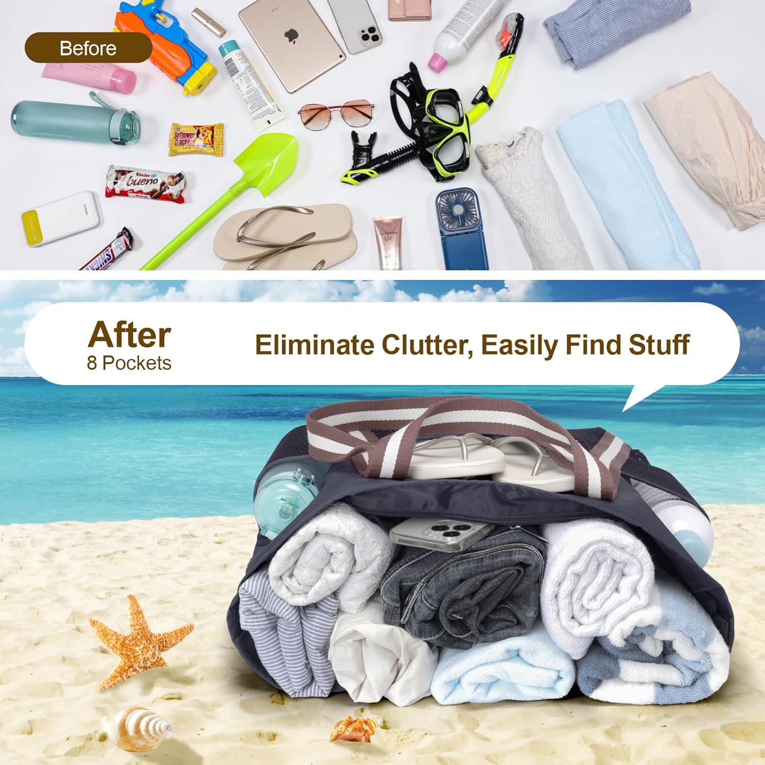 F-color Waterproof Beach Bags for Women Machine Martinique Ubuy