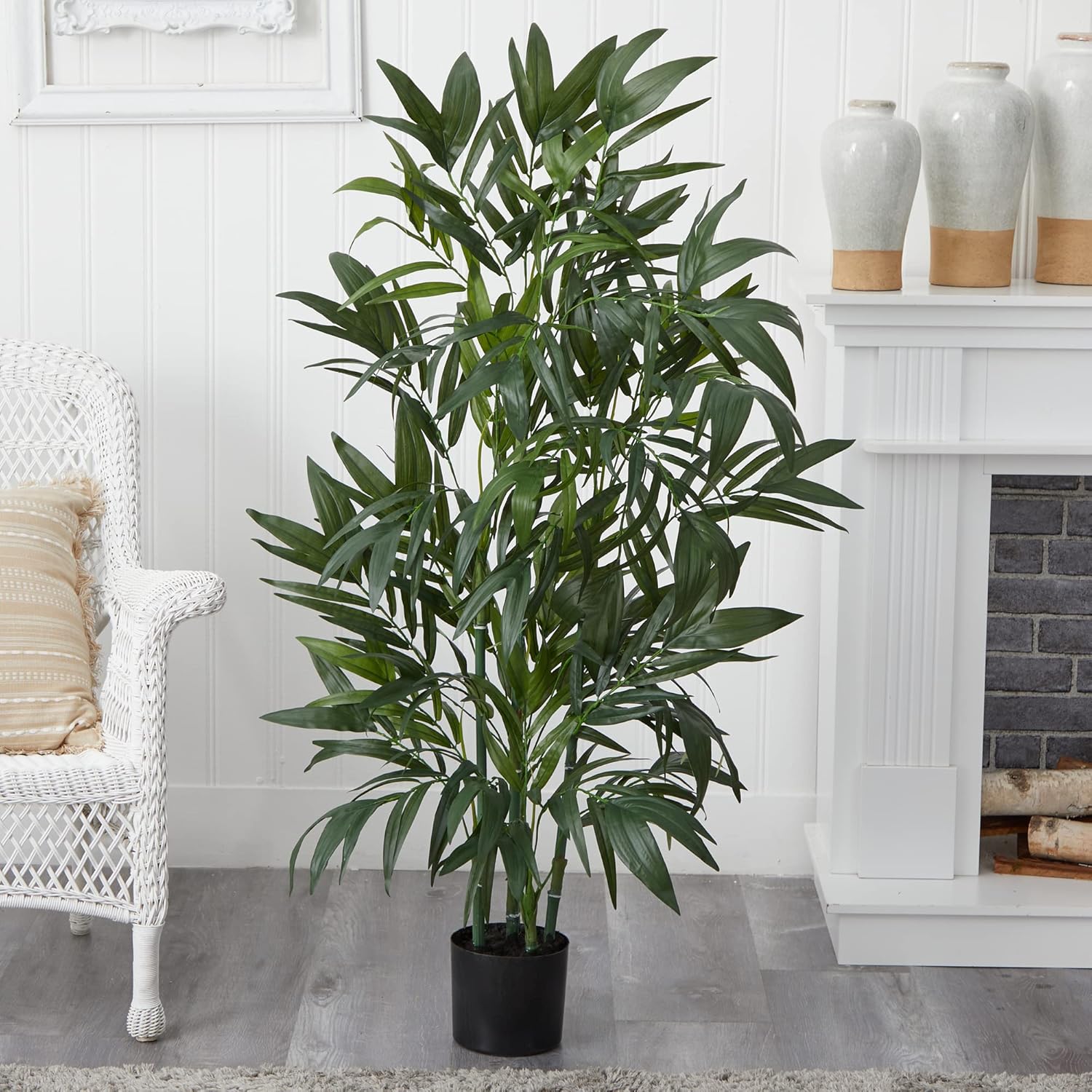 Nearly Natural 4ft. Bamboo Palm Silk Tree