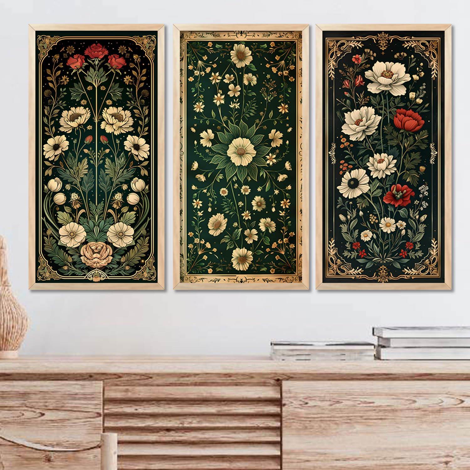 Kotart - Madhubani Indian Art Wall Décor Paintings | Painting for wall Decoration | Madhubani Art Painting with Frame for Living Room | Traditional Indian Art Wall Décor Paintings set of 3 (10X19 INCH, C) (B0D4J154CW) Amazon Price History, Amazon Price Tracker