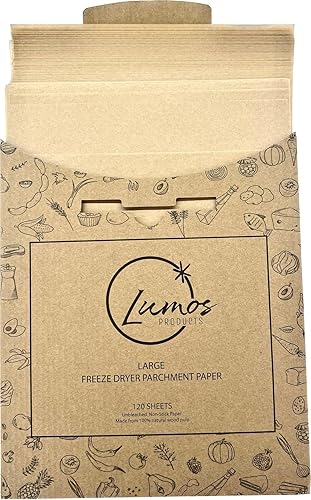 Miniatura 8 de Lumos Products, Papel pergamino para liofilizar, ajuste personalizado para bandejas grandes de cosecha y se mantienen frescas, pulpa de madera 100%